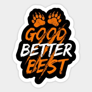Good Better Best Paw Prints Cheerleaders Sticker
